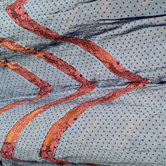 FREE PEOPLE - tunic / dress / tank: blue asymmetrical w purple lace accents - L - Picture 13 of 16